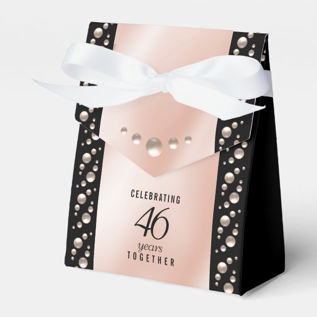 Elegant 46th Pearl Wedding Anniversary Celebration Favour Box (Front Side)
