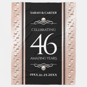 Elegant 46th Pearl Wedding Anniversary Celebration Fleece Blanket