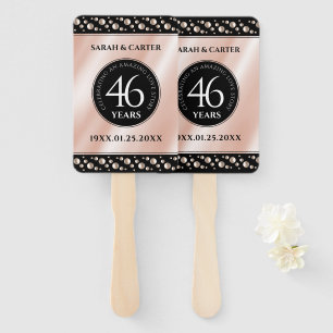 Elegant 46th Pearl Wedding Anniversary Celebration Hand Fan