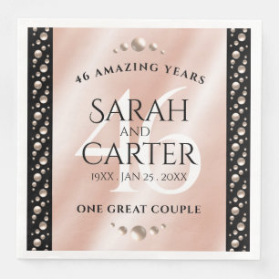 Elegant 46th Pearl Wedding Anniversary Celebration Napkin