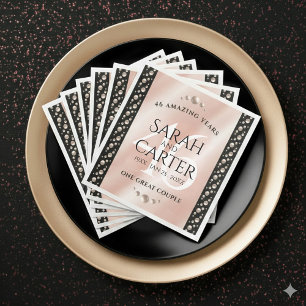 Elegant 46th Pearl Wedding Anniversary Celebration Napkin