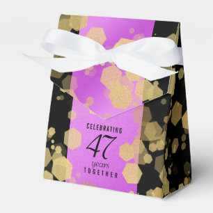 Elegant 47th Amethyst Wedding Anniversary Favour Box