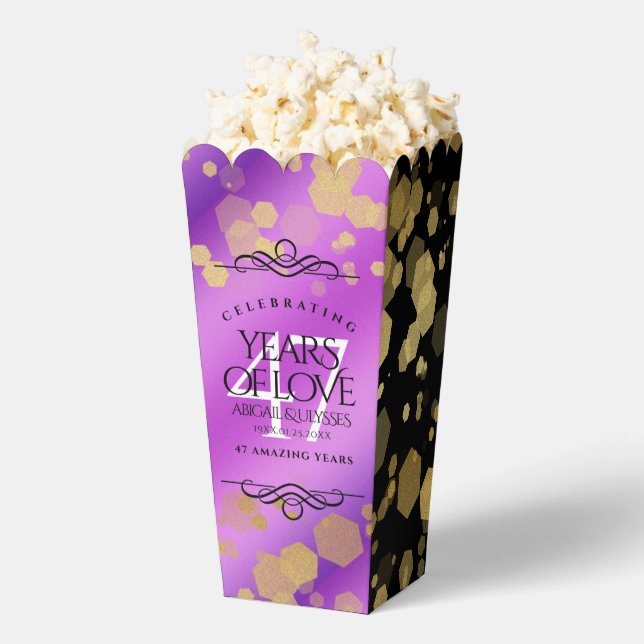 Elegant 47th Amethyst Wedding Anniversary Favour Box (Popped)