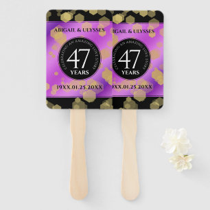 Elegant 47th Amethyst Wedding Anniversary Hand Fan