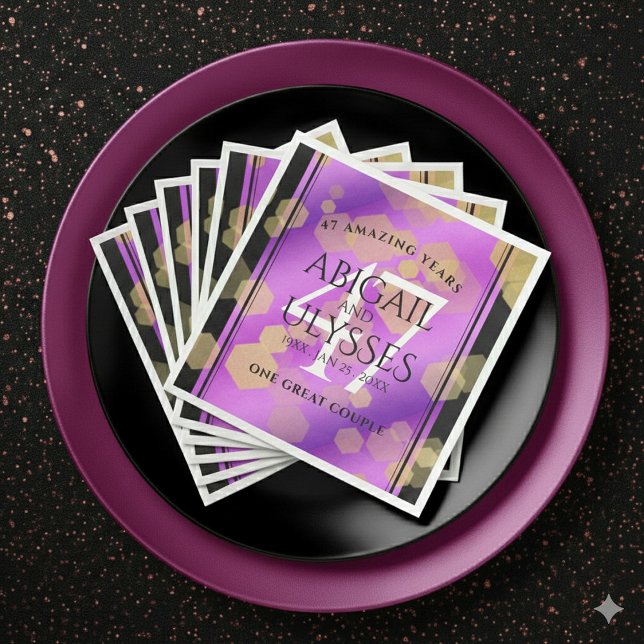 Elegant 47th Amethyst Wedding Anniversary Napkin (Elegant 47th Amethyst Wedding Anniversary Napkins Cover Photo)