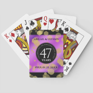 Elegant 47th Amethyst Wedding Anniversary Playing Cards