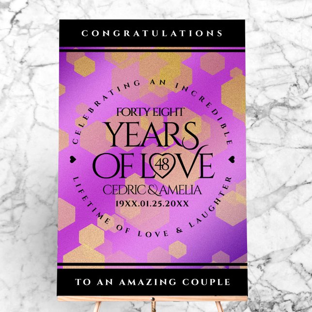 Elegant 48th Amethyst Wedding Anniversary Acrylic Sign (Elegant 48th Amethyst Wedding Anniversary Acrylic Sign Cover Photo)