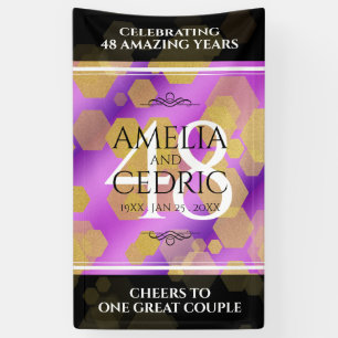 Elegant 48th Amethyst Wedding Anniversary Banner