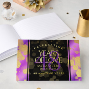 Elegant 48th Amethyst Wedding Anniversary Guest Book