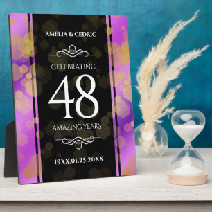 Elegant 48th Amethyst Wedding Anniversary Plaque