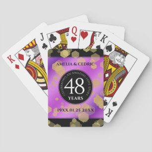 Elegant 48th Amethyst Wedding Anniversary Playing Cards