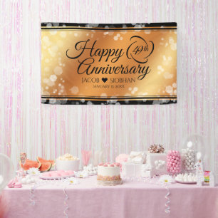 Elegant 49th Copper Wedding Anniversary Banner