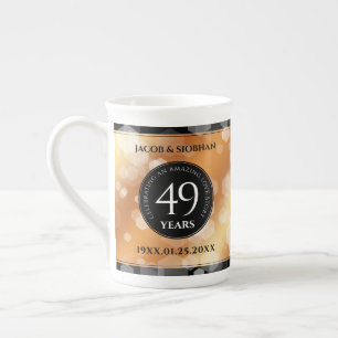 Elegant 49th Copper Wedding Anniversary Bone China Mug