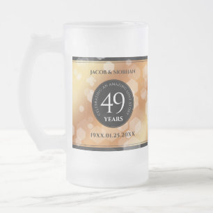 Elegant 49th Copper Wedding Anniversary Frosted Glass Beer Mug