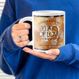 Elegant 49th Copper Wedding Anniversary Large Coffee Mug