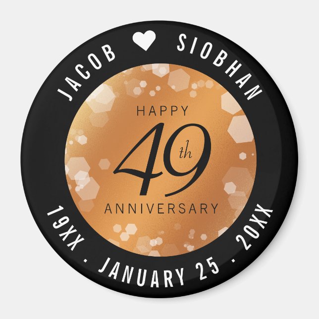 Elegant 49th Copper Wedding Anniversary Magnet (Front)
