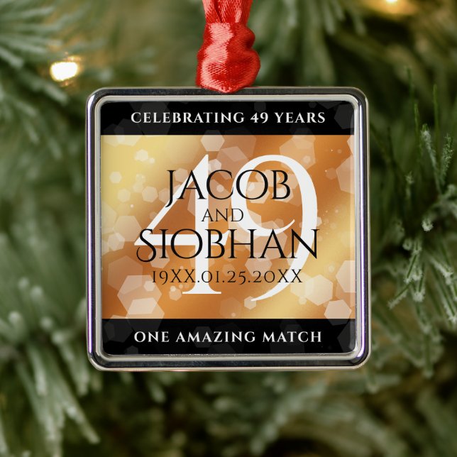 Elegant 49th Copper Wedding Anniversary Metal Tree Decoration (Tree)