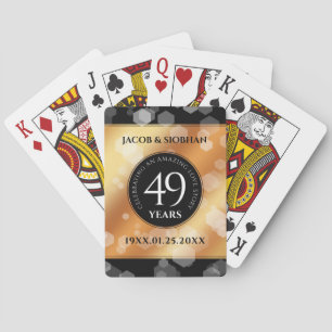 Elegant 49th Copper Wedding Anniversary Playing Cards