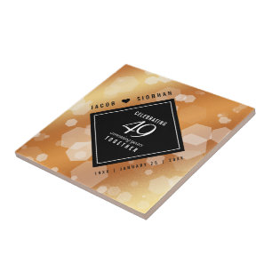 Elegant 49th Copper Wedding Anniversary Tile
