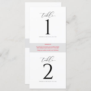Elegant 4 inch Square Wedding Table Numbers