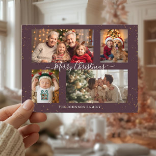 Elegant 4 Photo Christmas Card