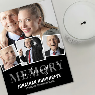 Elegant 4 Photo Funeral Thank You Card