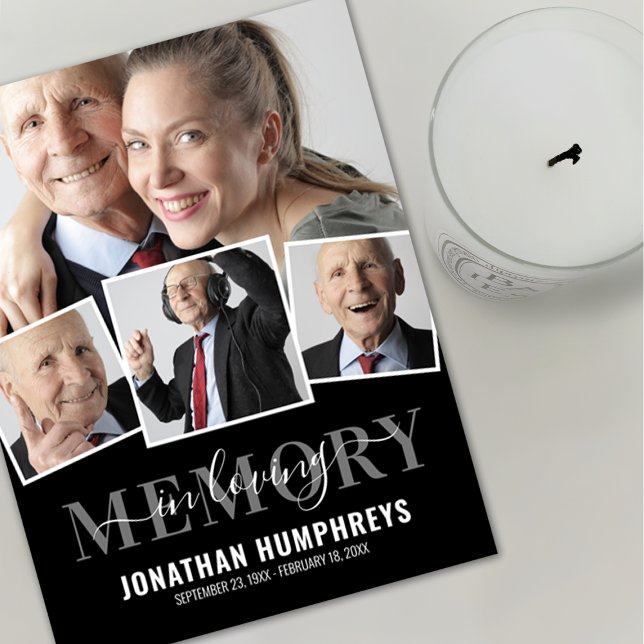 Elegant 4 Photo Funeral Thank You Card (Creator Uploaded)