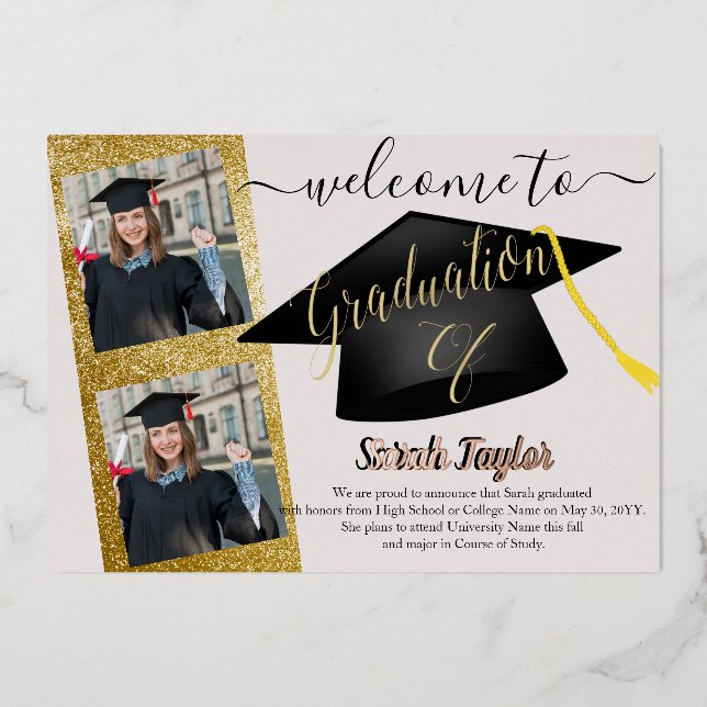 Elegant 4 Photo  Graduation  (Front)