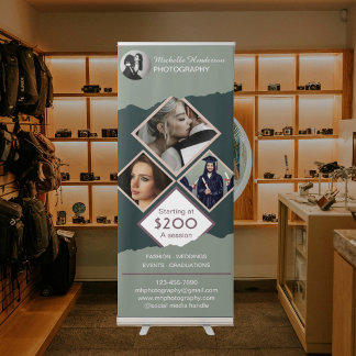 Elegant 4 Photo Professional Business Retractable Banner