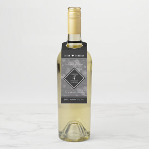Elegant 4th Linen Wedding Anniversary Celebration Bottle Tag