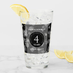 Elegant 4th Linen Wedding Anniversary Celebration Glass