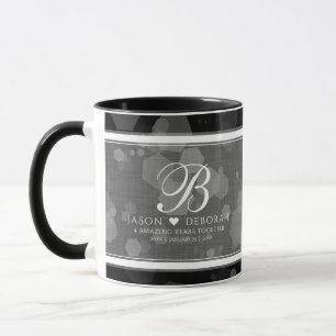 Elegant 4th Linen Wedding Anniversary Celebration Mug