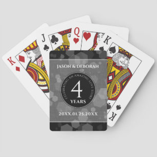 Elegant 4th Linen Wedding Anniversary Celebration Playing Cards