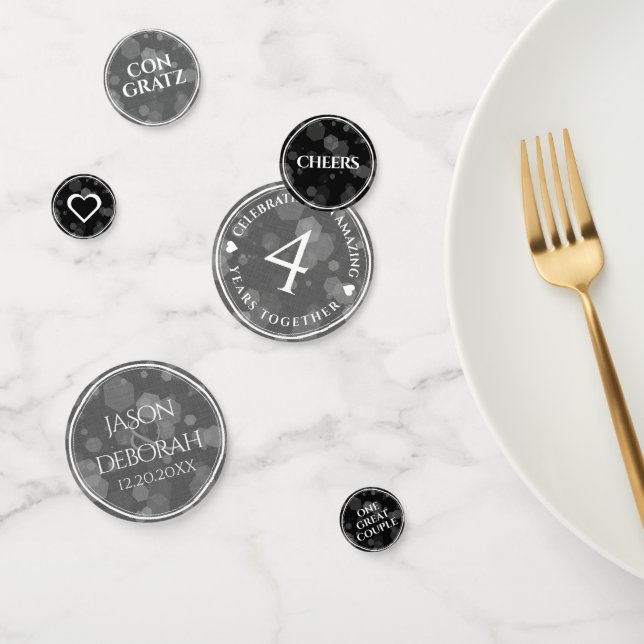 Elegant 4th Linen Wedding Anniversary Confetti (Group)