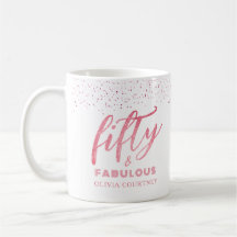Elegant 50 and Fabulous Pink Glitter Birthday Gift