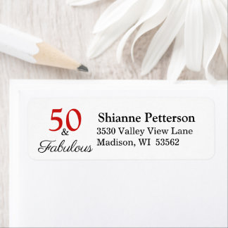 Elegant 50 & Fabulous 50th Birthday Return Address