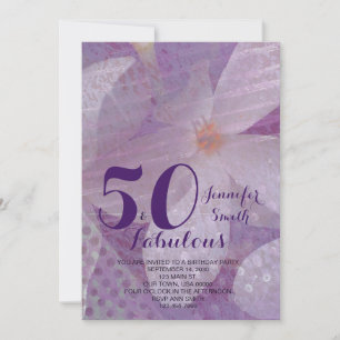 Elegant 50 & Fabulous Lavender Birthday Invitation