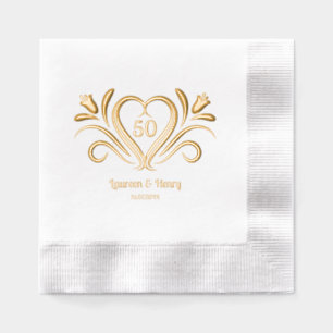  Elegant 50 Years Milestone Personalised  Foil Napkins