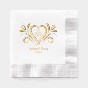 Elegant 50 Years Milestone Personalized Foil Napkins
