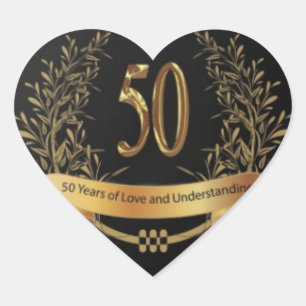 ELEGANT 50th ANNIVERSARY GIFTS Heart Sticker