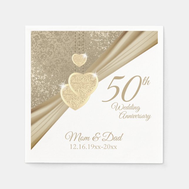 Elegant 50th Anniversary Napkin (Front)