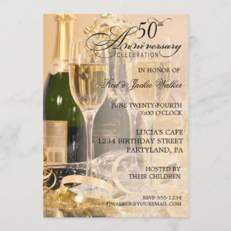 Elegant 50th Anniversary Party Invitations