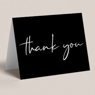 Elegant 50th Birthday Black Thank You Card