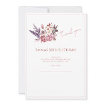 "Elegant 50th Birthday Celebration Thank You Card