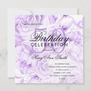 Elegant 50th Birthday Party Floral Purple White