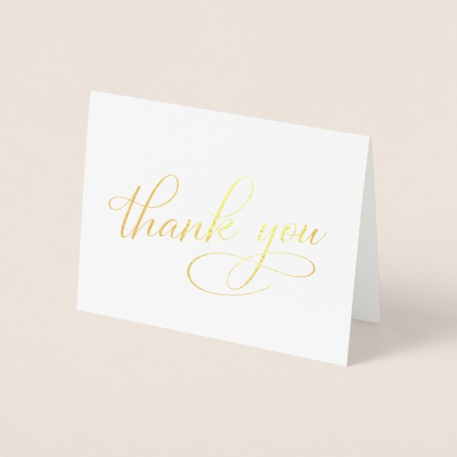 Elegant 50th Birthday Party Foil Thank You Foil Card (Front)