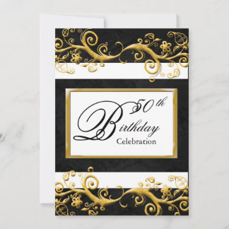 Elegant 50th Birthday Party Invitation