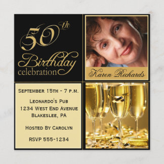 Elegant 50th Birthday Party Invitations