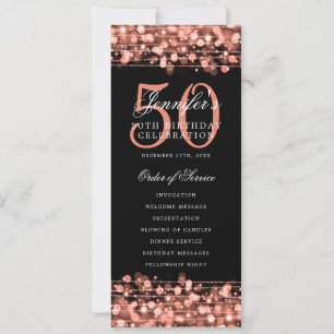 Elegant 50th Birthday Party Program Rose Gold  Invitation