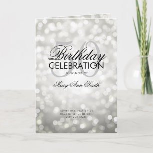 Elegant 50th Birthday Program Lights Silver Menu